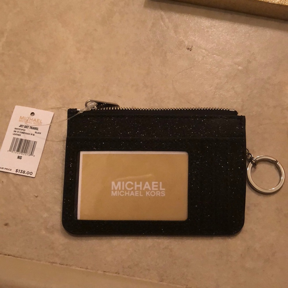 Michael Kors Jet Set Travel Black Glitter NWT